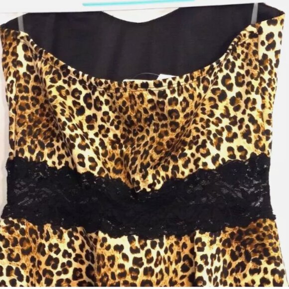 Junior's Dress Size XL NEW Animal Print Strapless Wild Daisy Formal Prom - Picture 10 of 16